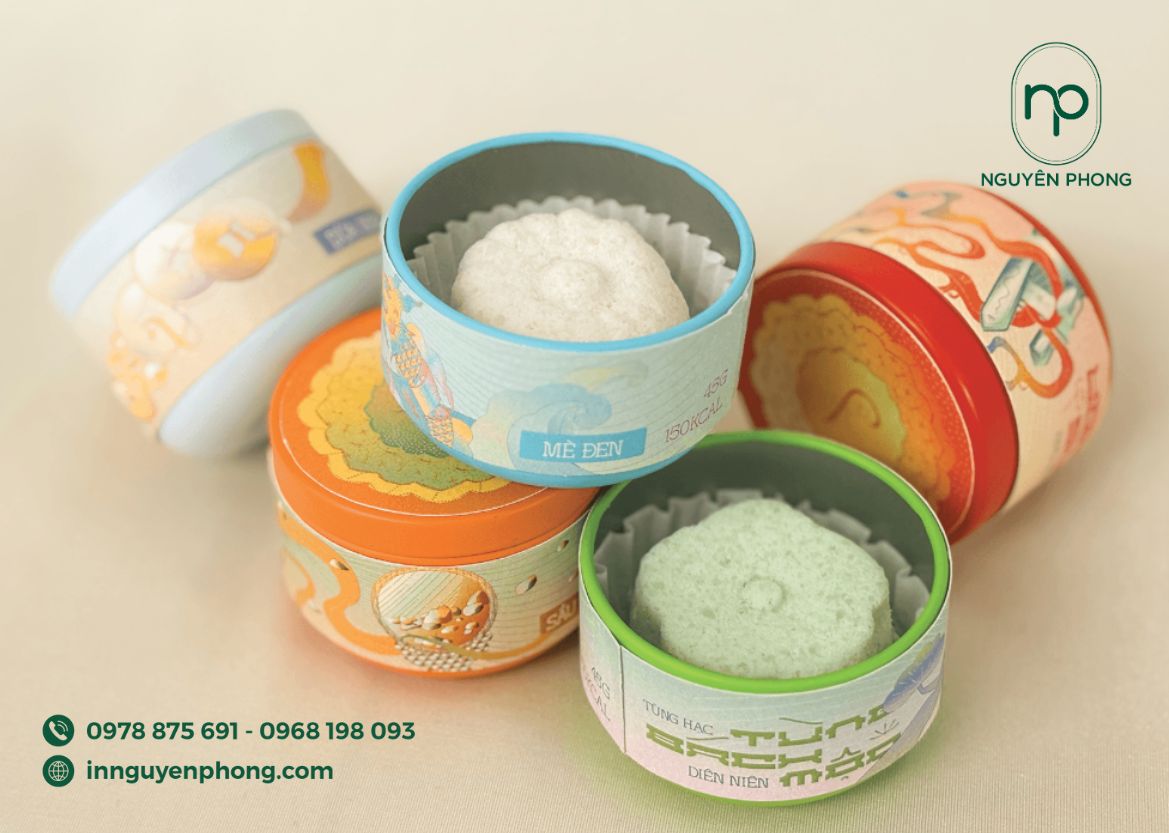 mẫu bao bì bánh in với những tone màu bắt mắt